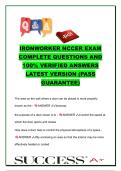 Ironworker NCCER Exam 2026 &ndash; 300&plus; Questions & 100&percnt; Verified Answers &vert; Rigging&comma; Welding&comma; Anchors&comma; Grating&comma; Surveying & Ironworker Safety
