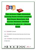 PSA Airlines Flight Attendant Training Exam 2026 &ndash; 150&plus; Questions & Verified Answers &vert; FAA Regulations&comma; Crew Resource Management&comma; Aviation Terms & Flight Operations