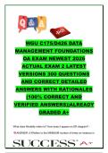 WGU C175&sol;D426 Data Management Foundations OA Exam 2026 &ndash; 300&plus; Questions & Answers with SQL&comma; ERD&comma; Normalization & Database Design &vert; Western Governors University