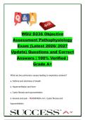 WGU D236 Objective Assessment Pathophysiology Exam 2026&sol;2027 &ndash; 500&plus; Questions & Verified Answers &vert; Acid-Base Balance&comma; Cardiovascular&comma; Respiratory & Endocrine Disorders &vert; Western Governors University