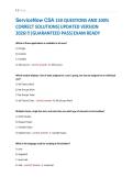 ServiceNow CSA 150 QUESTIONS AND 100&percnt; &NewLine;CORRECT SOLUTIONS&vert;UPDATED VERSION &NewLine;2026&excl;&excl;&excl;&vert;GUARANTEED PASS&vert;EXAM READY