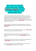 BLS CPR EXAM REVIEW QUESTIONS AND VERIFIED CORRECT ANSWERS GRADED A&plus; -LATEST 2026-2027- 100- GUARANTEED PASS&period;docx&NewLine;&NewLine;