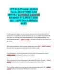 CPR BLS Provider Written Exam-QUESTIONS AND VERIFIED CORRECT ANSWERS GRADED A&plus; -LATEST 2026-2027- 100- GUARANTEED PASS&period;docx&NewLine;&NewLine;