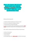 Basic Life Support &lpar;BLS&rpar; Exam A QUESTIONS AND VERIFIED CORRECT ANSWERS GRADED A&plus; -LATEST 2026-2027- 100- GUARANTEED PASS&period;docx&NewLine;&NewLine;