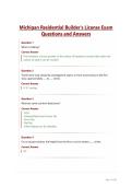 Michigan Residential Builder's License Exam Questions and Answers&period;
