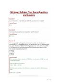 Michigan Builders Class Exam Questions and Answers