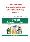 Solution Manual for Payroll Accounting 2024 Edition &vert; Complete Answers for Chapters 1-7&comma; W-4 & I-9 Forms&comma; and Payroll Project 