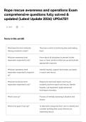 Rope rescue awareness and operations Exam comprehensive questions fully solved & updated &lpar;Latest Update 2026&rpar; UPDATE&excl;&excl;