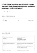 EPD v7 EXAM Questions and Answers &lpar;Verified Answers&rpar; Study Guide &lpar;latest version verified for accuracy&rpar; &vert; 20252026 Latest&excl;&excl; 