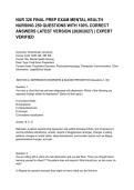 NUR 326 FINAL PREP EXAM MENTAL HEALTH NURSING 250 QUESTIONS WITH 100- CORRECT ANSWERS LATEST VERSION &lpar;2026&lowbar;2027&rpar; &lowbar; EXPERT VERIFIED&period;pdf&NewLine;&NewLine;