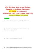 Test Bank for International Business&colon; Competing in the Global Marketplace 14th Edition by Charles Hill &vert; All Chapters 1&ndash;20 &vert; Latest 2026&sol;2027 Update
