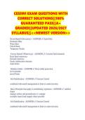 CESSWI EXAM QUESTIONS WITH &NewLine;CORRECT SOLUTIONS&vert;&vert;100&percnt; &NewLine;GUARANTEED PASS&vert;&vert;UPDATED &NewLine;2026&sol;2027 SYLLABUS&vert;&vert;ALREADY &NewLine;GRADED A&plus;&vert;&vert;<<NEWEST VERSION>> 