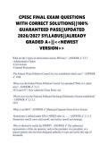 CPESC FINAL EXAM QUESTIONS &NewLine;WITH CORRECT SOLUTIONS&vert;&vert;100&percnt; &NewLine;GUARANTEED PASS&vert;&vert;UPDATED &NewLine;2026&sol;2027 SYLLABUS&vert;&vert;ALREADY &NewLine;GRADED A&plus;&vert;&vert;<<NEWEST &NewLine;VERSION>> 