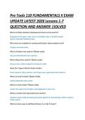 Pro Tools 110 FUNDAMENTALS II EXAM &NewLine;UPDATE LATEST 2026 Lessons 1-7 &NewLine;QUESTION AND ANSWER &vert;SOLVED