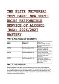 S-TIER Elite NSW RSA Mastery Test Bank 2026&sol;2027 &vert; 20&plus; Complex Scenarios & Legal Breakdowns &vert; Responsible Service of Alcohol &lpar;Liquor Act 2007&rpar;