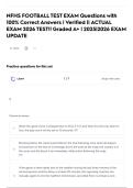 NFHS FOOTBALL TEST EXAM Questions with 100&percnt; Correct Answers &vert; Verified &vert;&vert; ACTUAL EXAM 2026 TEST&excl;&excl; Graded A&plus; &vert; 2025&vert;2026 EXAM UPDATE