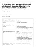 NFHS Softball Exam Questions & Answers &vert; Latest Already Graded A&plus;   &vert;Questions with Correct Answers 2026 latest update&excl;&excl; 