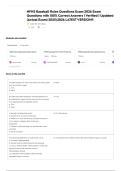 NFHS Baseball Rules Questions Exam 2026 Exam Questions with 100&percnt; Correct Answers &vert; Verified &vert; Updated &lpar;Actual Exam&rpar; 20252026 LATEST VERSION&excl;
