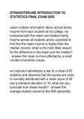 STRAIGHTERLINE INTRODUCTION TO &NewLine;STATISTICS FINAL EXAM 2026
