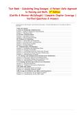 Test Bank &ndash; Calculating Drug Dosages&colon; A Patient-Safe Approach &NewLine;to Nursing and Math&comma; 3rd Edition  &NewLine;&lpar;Castillo & Werner-McCullough&rpar; &vert; Complete Chapter Coverage &vert; &NewLine;Verified Questions & Answers