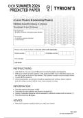 OCR A Level June 2026 Physics B Paper 2 Predicted Question Paper
