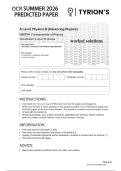 OCR A Level June 2026 Physics B Paper 1 Predicted Solved Paper