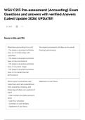 WGU C213 Pre-assessment &lpar;Accounting&rpar;  Exam Questions and answers with verified Answers &lpar;Latest Update 2026&rpar; UPDATE&excl;&excl; 