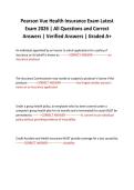 Pearson Vue Health Insurance Exam Latest Exam 2026 &vert; All Questions and Correct Answers &vert; Verified Answers &vert; Graded A&plus;