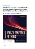 Test Bank for Introduction to Health Research Methods &lpar;3rd Edition&comma; Kathryn H&period; Jacobsen&rpar; &ndash; Complete Exam Questions & Verified Answers