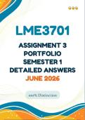 LME3701 Assignment 3 Portfolio&vert;&vert;&lpar;Answers and Guidelines&rpar;&vert; Due Date June 2026