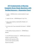 ATI Fundamentals of Nursing &NewLine;Complete Exam Study Questions with &NewLine;Verified Answers < Guarantee Pass> 