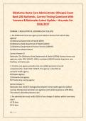 Oklahoma Home Care Administrator &lpar;Ohcapa&rpar; Exam &NewLine;Bank 200 Authentic&comma; Current Testing Questions With &NewLine;Answers & Rationales Latest Update &ndash; Accurate For &NewLine;2026&sol;2027