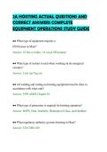 2A HOISTING ACTUAL QUESTIONS AND&NewLine;CORRECT ANSWERS COMPLETE&NewLine;EQUIPMENT OPERATIONS STUDY GUIDE