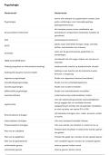 Begrippenlijst&sol;flashcards "Psychologie-deel 1"