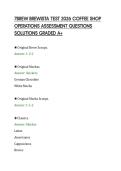 7BREW BREWISTA TEST 2026 COFFEE SHOP&NewLine;OPERATIONS ASSESSMENT QUESTIONS&NewLine;SOLUTIONS GRADED A&plus;