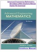 Advanced Engineering Mathematics &NewLine;8th Edition ONeil Solutions Manual &NewLine;Digital Pdf Download &NewLine;