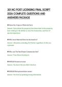 301 NC POST LICENSING FINAL SCRIPT&NewLine;2026 COMPLETE QUESTIONS AND&NewLine;ANSWERS PACKAGE&NewLine;