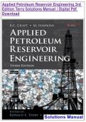 Applied Petroleum Reservoir Engineering 3rd &NewLine;Edition Terry Solutions Manual &vert; Digital Pdf &NewLine;Download &NewLine;