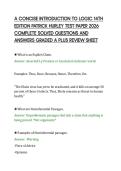A CONCISE INTRODUCTION TO LOGIC 14TH&NewLine;EDITION PATRICK HURLEY TEST PAPER 2026&NewLine;COMPLETE SOLVED QUESTIONS AND&NewLine;ANSWERS GRADED A PLUS REVIEW SHEET