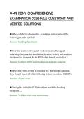 A-49 FDNY COMPREHENSIVE&NewLine;EXAMINATION 2026 FULL QUESTIONS AND&NewLine;VERIFIED SOLUTIONS&NewLine;