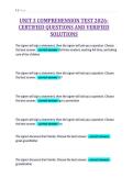 UNIT 3 COMPREHENSION TEST 2026-&NewLine;CERTIFIED QUESTIONS AND VERIFIED&NewLine;SOLUTIONS&NewLine;