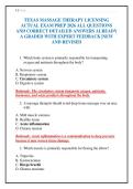 TEXAS MASSAGE THERAPY LICENSING&NewLine;ACTUAL EXAM PREP 2026 ALL QUESTIONS&NewLine;AND CORRECT DETAILED ANSWERS ALREADY&NewLine;A GRADED WITH EXPERT FEEDBACK &vert;NEW&NewLine;AND REVISED