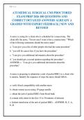 ATI MEDICAL SURGICAL CMS PROCTORED&NewLine;EXAM PREP 2026 100 QUESTIONS AND&NewLine;CORRECT DETAILED ANSWERS ALREADY A&NewLine;GRADED WITH EXPERT FEEDBACK &vert; NEW AND&NewLine;REVISED