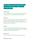 AC HPAT CERTIFICATION EVALUATION&NewLine;QUESTIONS AND CORRECT ANSWERS&NewLine;PRACTICE PACK&NewLine;