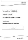Aue4862 EXAMINABLE QUESTIONS AND ANSWERS 