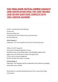 TCCC FINAL EXAM TACTICAL COMBAT CASUALTY CARE CERTIFICATION FINAL TEST AND TRAUMA CARE REVIEW QUESTIONS COMPLETE WITH 100&percnt; VERIFIED ANSWERS
