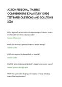 ACTION PERSONAL TRAINING&NewLine;COMPREHENSIVE EXAM STUDY GUIDE&NewLine;TEST PAPER QUESTIONS AND SOLUTIONS&NewLine;2026