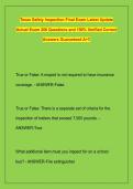 Texas Safety Inspection Final Exam Latest Update &NewLine;Actual Exam 200 Questions and 100&percnt; Verified Correct &NewLine;Answers Guaranteed A&plus;&excl;&excl;