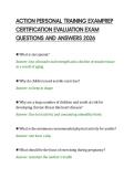 ACTION PERSONAL TRAINING EXAMPREP&NewLine;CERTIFICATION EVALUATION EXAM&NewLine;QUESTIONS AND ANSWERS 2026&NewLine;