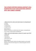 THE ULTIMATE CERTIFIED NURSING ASSISTANT &lpar;CNA&rpar; EXAMINATION STUDY GUIDE QUESTIONS COMPLETE WITH 100&percnt; CORRECT ANSWERS 2026&sol;2027